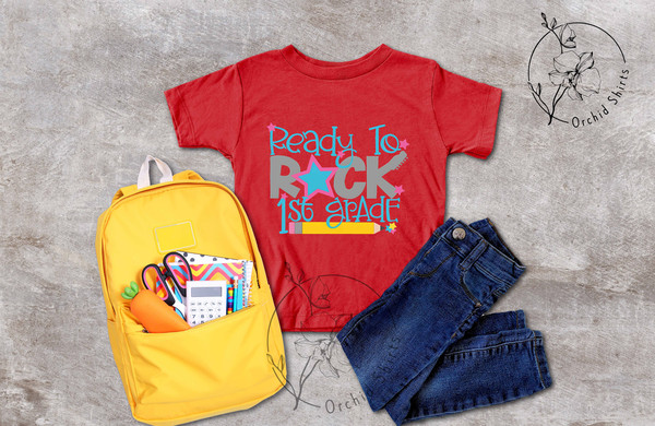 Ready to Rock 1st Grade,1st Grade Gift,Girl School Shirt,First Grade Crew,1st Day Of School,First Grade Outfit,Back To School,Cute Girl Tee - 6.jpg