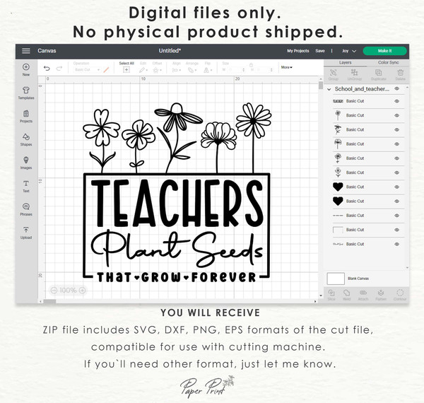 Teachers Plant Seeds That Grow Forever Svg, Teacher flower Svg, Gifts for teacher Svg, Funny Teacher Shirt Svg, Png Cutfile Digital Download - 5.jpg