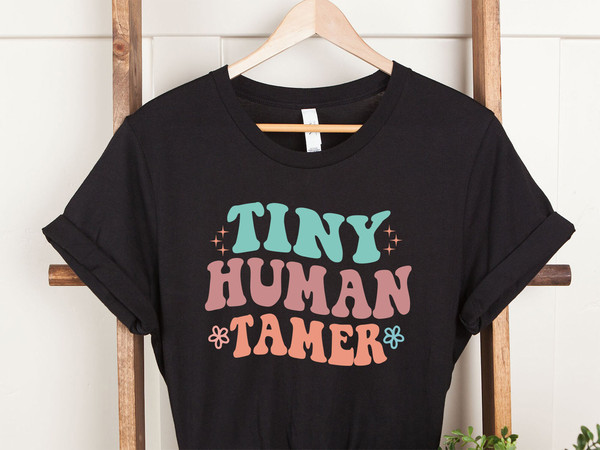 Teacher Shirt, Tiny Human Tamer T-Shirt, Kindergarten Teacher Tshirts, Preschool Teacher Tees, First Day of School, Back to School T-Shirt - 3.jpg