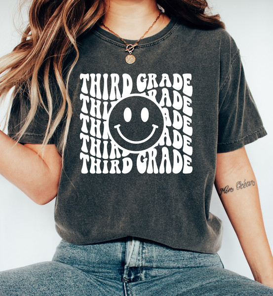 Third Grade Teacher Shirt Comfort Colors Shirt Print, 3rd Grade Teacher Tee, Retro Teacher Shirt, School Teacher Gift, Baggy, Oversized - 1.jpg