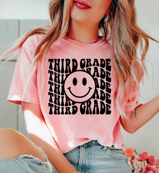 Third Grade Teacher Shirt Comfort Colors Shirt Print, 3rd Grade Teacher Tee, Retro Teacher Shirt, School Teacher Gift, Baggy, Oversized - 2.jpg