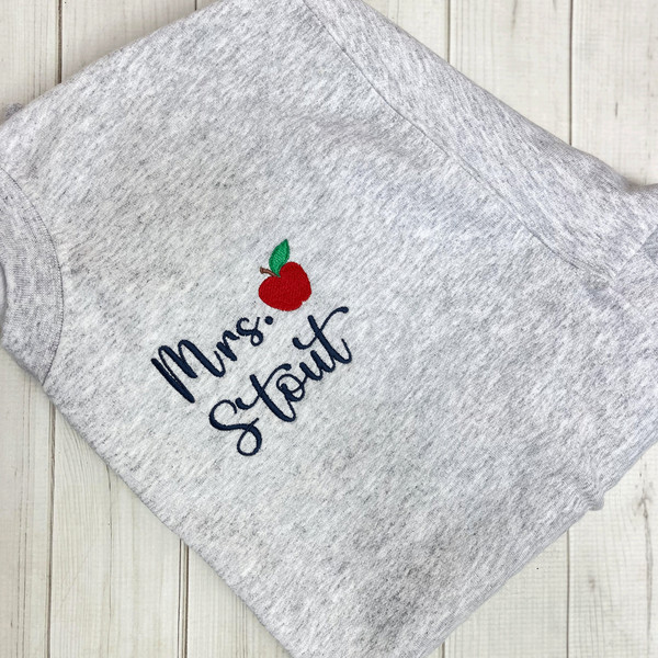 Personalized Teacher Crewneck Sweatshirt  Teacher Name and Apple Zip Popover  Gift for Teacher  End of Year Teacher Gift  New Teacher - 3.jpg