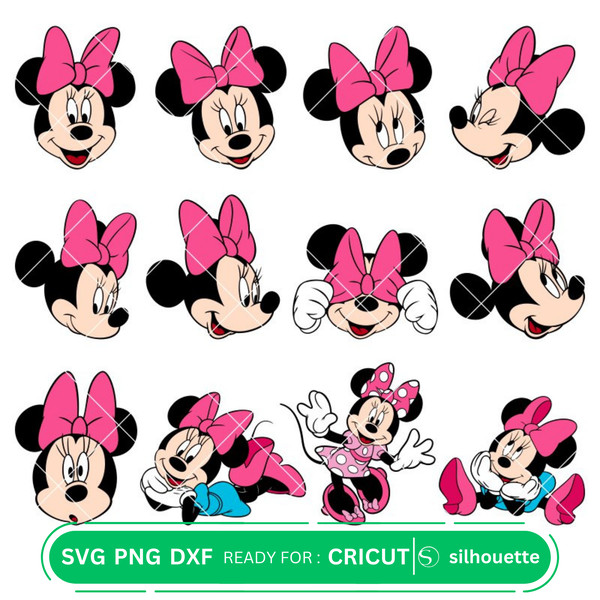 Layered Minnie Mouse Svg Bundle, Instant Download, Bundle Fo - Inspire ...