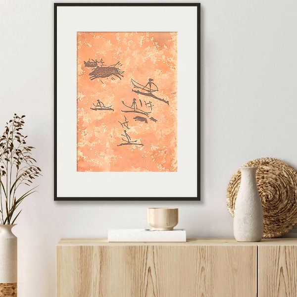 Drawing-of-a-prehistoric-hunters-is-a-modern-abstract-watercolor-drawing-on-paper-Painting-for-interior-as-a-gift-deer-hunting-by-prehistoric-man.jpg