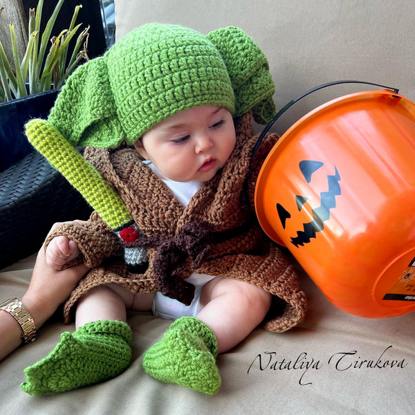 Crochet Star Wars Yoda Baby Costume Set, Baby Costume Photography Prop For  Newborn Hand Mad Photography Prop