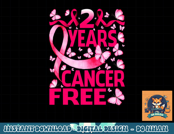 2 Years Breast Cancer Free Survivor Butterfly T-Shirt copy.jpg