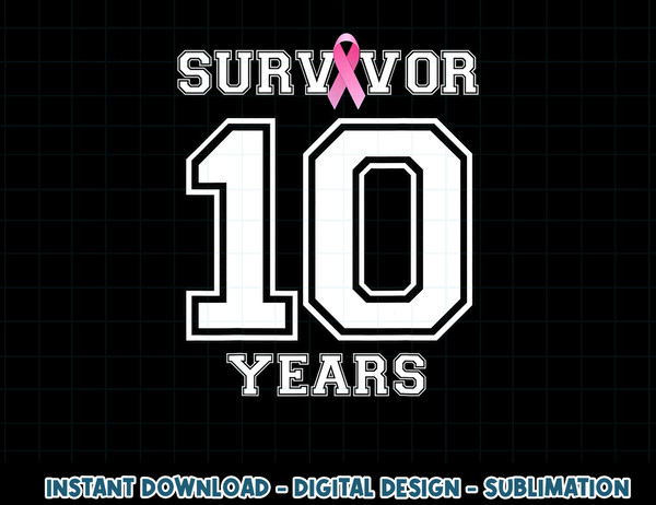 10 Years Breast Cancer Survivor Gifts For Women Pink Ribbon T-Shirt copy.jpg