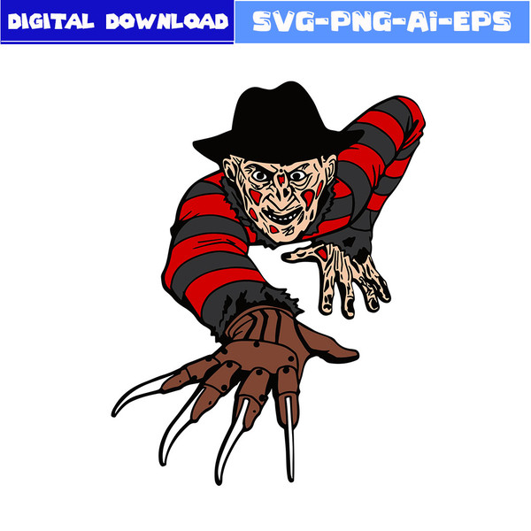 Freddy Krueger Chibi Svg, Freddy Krueger Svg, Horror Movie S