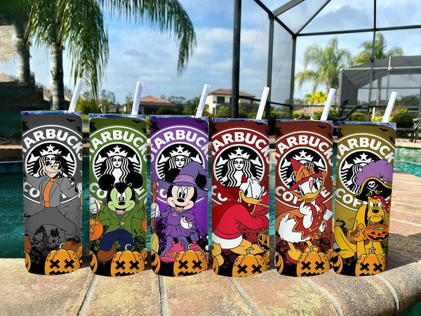 Bundle 20 oz Mickey And Friends Halloween Starbucks Tumbler Wrap, Mickey Tumbler Png, Trick Or Treat, Mickey Horror, Spooky Vibes Png.jpg