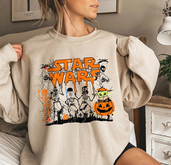 Star Wars Halloween Matching Shirt, Vintage Star Wars Halloween, Funny Star Wars Pumpkin Shirt, Disney Star Wars Characters Halloween Shirts - 1.jpg