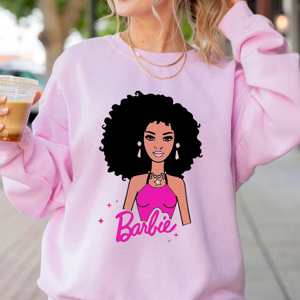Black Doll Curly Afro Shirt, Black Barbie Shirt, Barbie Movie 2023 Tee, Barbie Tshirt For Girls, Barbie Squad Shirt,Barbie Gifts For Women - 2.jpg