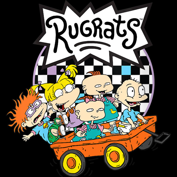 womens-rugrats-logo-checkerboard-with-kids-in-wagon-v-neck-t-shirt_optimized.jpg