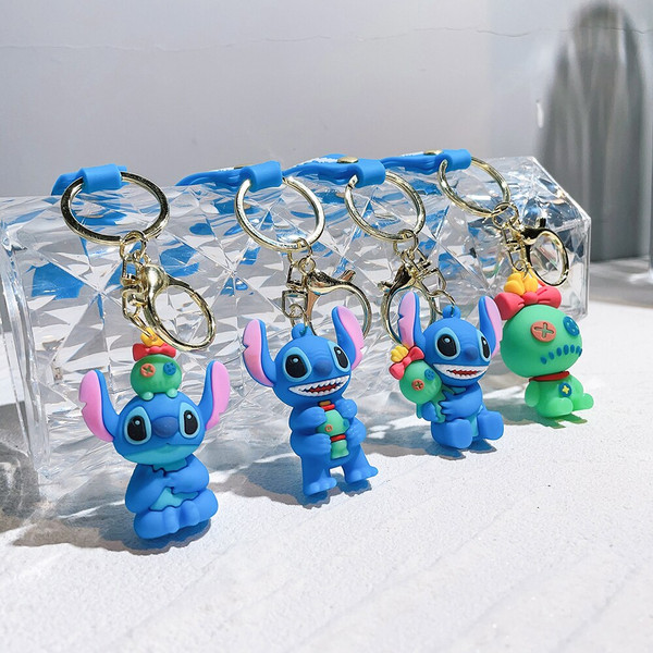 Disney Lilo & Stitch Key Chain/keyring With Stitch and Scrump Free