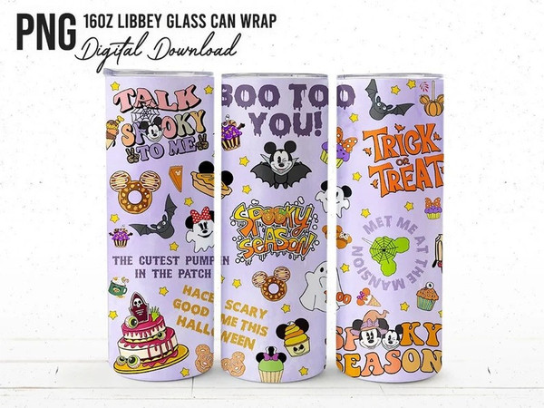 Mickey Halloween 20oz Skinny Tumbler Wrap, Spooky Season Tumbler Wrap, Halloween Tumbler Png, Boo To You, Trick Or Treat, Halloween Snacks.jpg