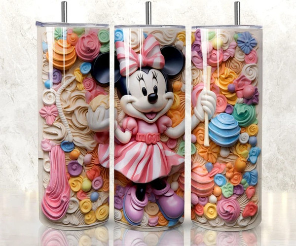 3D Cartoon Tumbler Wrap Design Png, 3D Snack Tumbler, 3D Minnie tumbler,20oz Sublimation Straight, 20 oz Tumbler Digital, 3D Wrap, Png.jpg