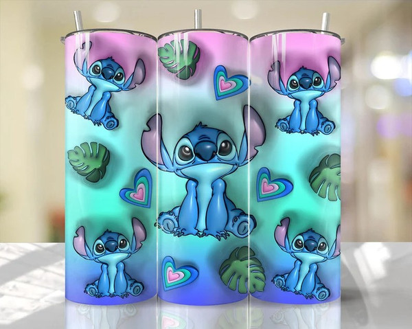 Inflated Stitch Tumbler Design Png 3D Tumbler Wraps 20oz Skinny Sublimation Digital Downloads 3D Puffy Stitch Design Sublimation Png.jpg