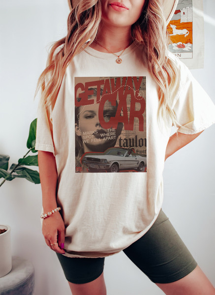 TAYLOR SWIFT Getaway Car t-shirt, Album Cover tee, Vintage Taylor Swift Merch tee, Eras Tour Shirt, Swiftie Mom Gift, Blondie rock Tshirt - 2.jpg