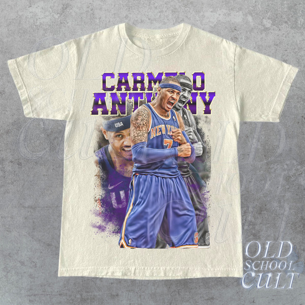 Vintage 90s Basketball Carmelo Anthony T-Shirt, Vintage Grap