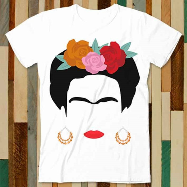 Frida Kahlo Flowers Golden Earing T Shirt Adult Unisex Men Women Retro Design Tee Vintage Top A4942 - 1.jpg