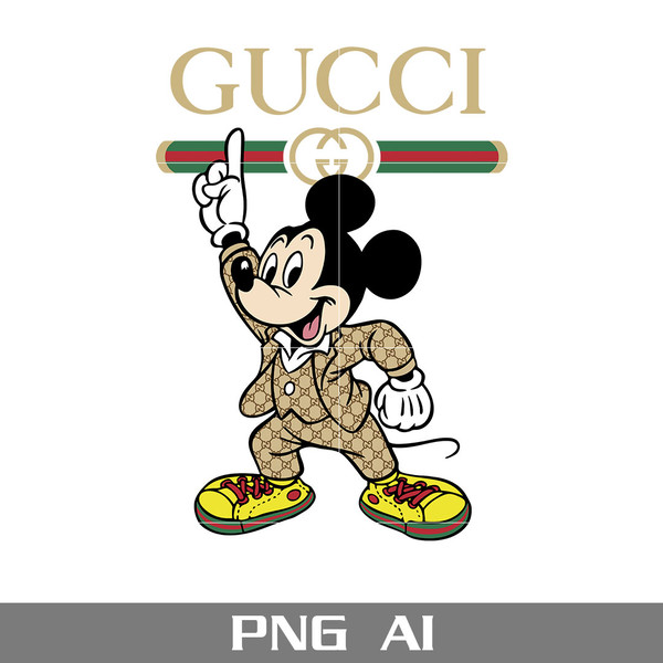 Mickey Gucci PNG, Logo Gucci Mickey PNG, Mouse PNG File, Mouse Gold  Glitter, Mouse With The Cap And Glasses, Cartoon PNG