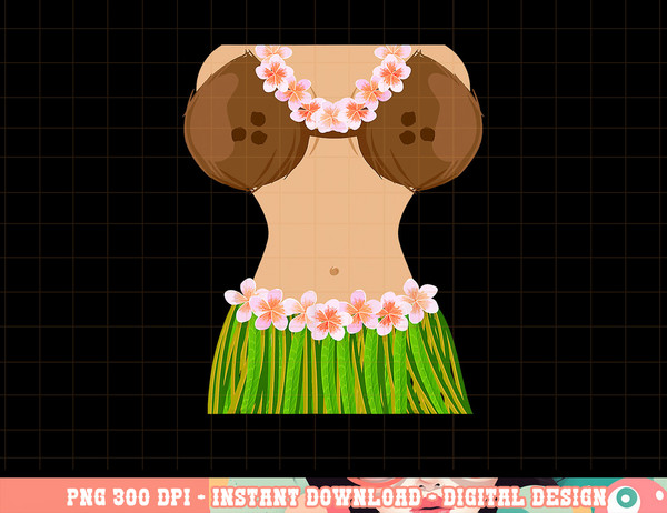 Hawaiian Coconut Shell Bra Funny Halloween Party png, sublim