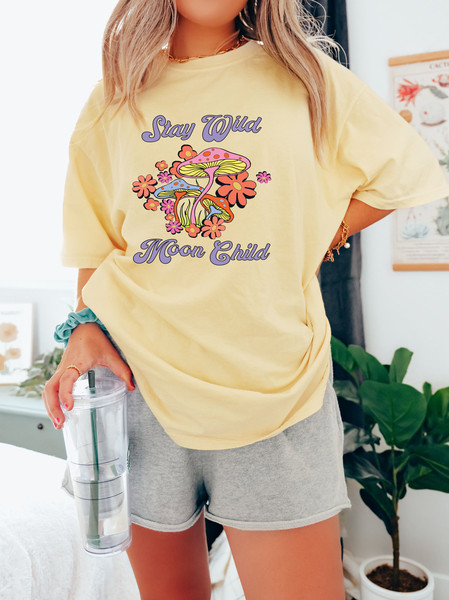 Stay Wild Moon Child Shirt, Mushroom Forest Shirt, Cottagecore Shirt, Goblincore Sweatshirt, Trendy Mushroom Tee, Cute Mushroom Shirts, Gift - 2.jpg