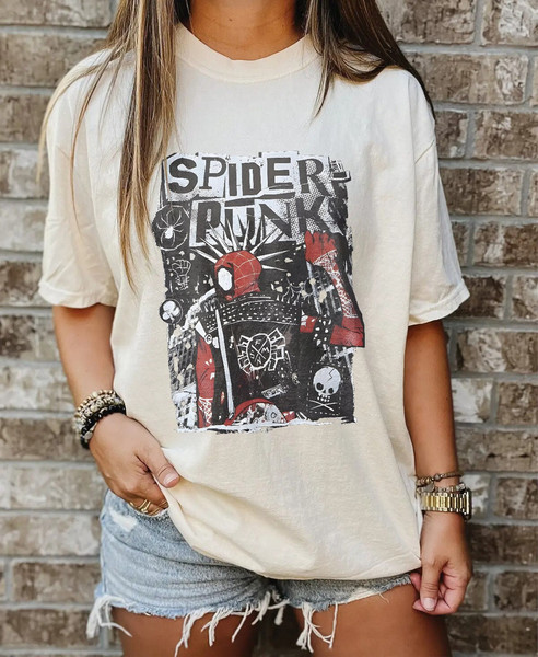 Spider-Punk Shirt, Spider Man Across The Spider Verse Tee, Spider Verse Team Shirt, Spider Cat Tshirt, Marvel Shirt, Gifts For Marvel's Fans - 1.jpg