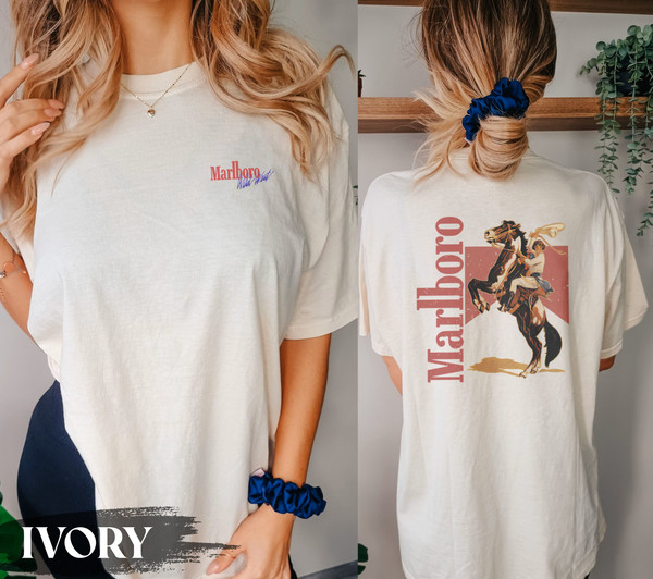 Vintage Marlboro Cowboy Wild West Premium T-shirt,Marlboro Cigarettes Tee, Cowboy Apparel, Marlboro Cowboy Shirt, Marlboro Cowboy Unisex Tee - 2.jpg