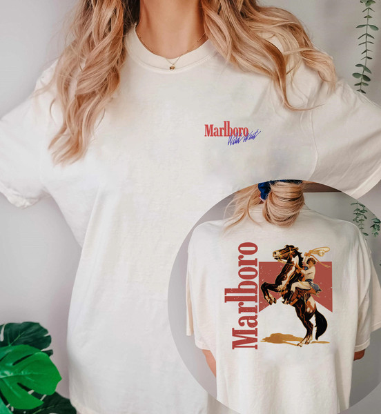 Vintage Marlboro Cowboy Wild West Premium T-shirt,Marlboro Cigarettes Tee, Cowboy Apparel, Marlboro Cowboy Shirt, Marlboro Cowboy Unisex Tee - 5.jpg