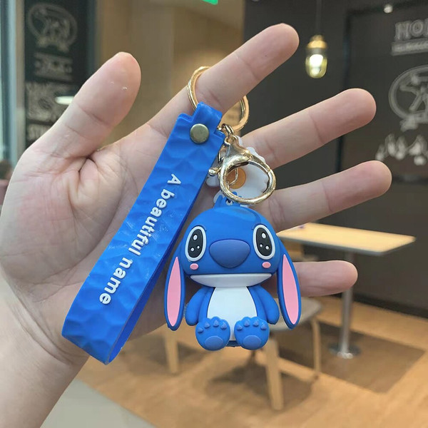 Disney Cute Cartoon Lilo & Stitch Silicone Keychain Keyring Car Pendant Accessories for Girl Backpack Key Holder Jewelry Keychains | DisneyDreams
