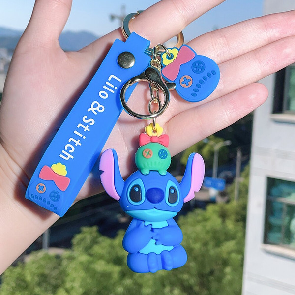 Disney Cute Cartoon Lilo & Stitch Silicone Keychain Keyring