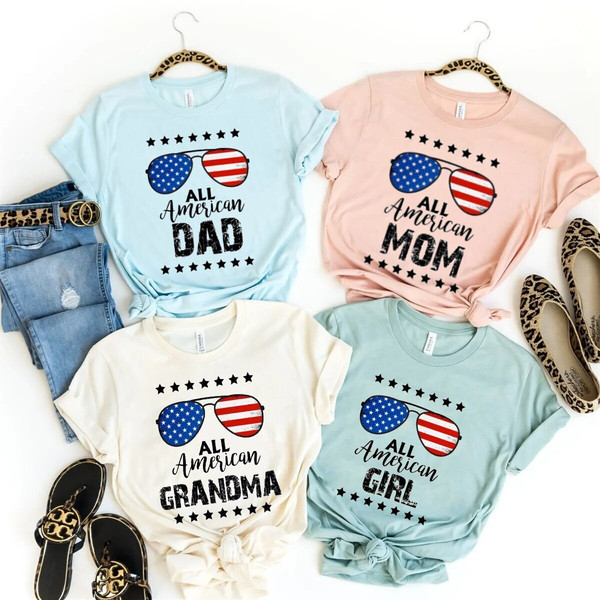 4th of July American Family Shirts Mom Dad Baby 4th of July 
