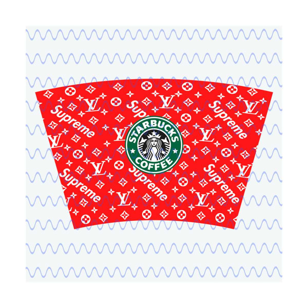 Louis Vuitton Starbucks Cup SVG - LV Pattern Starbucks Cold Cup SVG