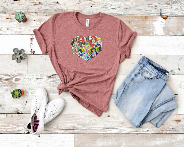 Princess heart Shirt, Cute Princess,  Cute Disney Princess Shirt, Disney Princesses Characters Shirt - 2.jpg