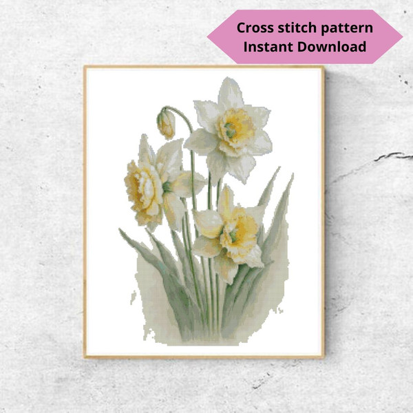 Bouquet of daffodils cross stitch pattern PDF(1).jpg