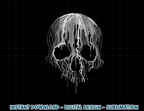 Melting Skull Black White Art Graphic Halloween TShirt copy.jpg