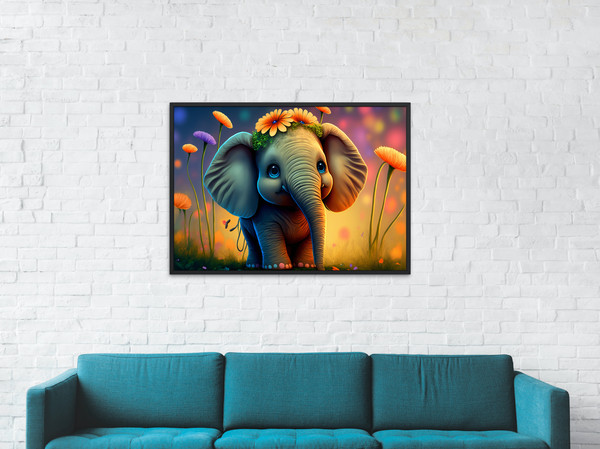 elephant wall art,wall art,printable wall art,colorful wall art,digital art prints,digital download,3d wall art,nursery wall art,2.jpg