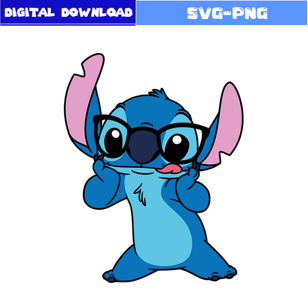 Stitch Wears Glasses Svg, Stitch Svg, Stitch Cricut, Funny Stitch Svg, Lilo  And Stitch Svg, Disney Svg, Png Digital File