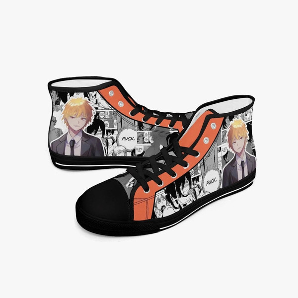 Chainsaw Man Denji X Reze High Canvas Shoes for Fan, Chainsaw Man Denji X Reze High Canvas Shoes Sneaker