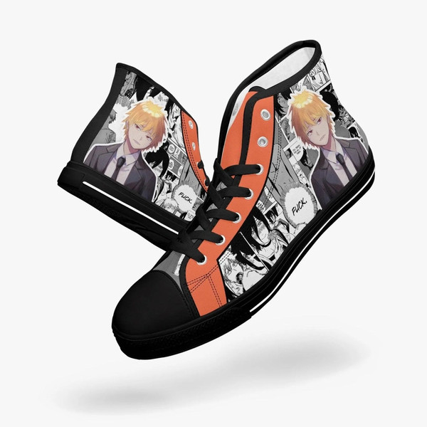 Chainsaw Man Denji X Reze High Canvas Shoes for Fan, Chainsaw Man Denji X Reze High Canvas Shoes Sneaker