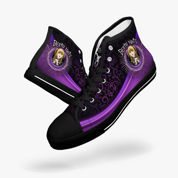 Death Note Misa Purple Black High Canvas Shoes for Fan, Death Note Misa Purple Black High Canvas Shoes Sneaker