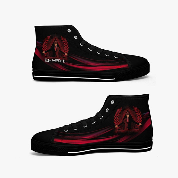 Death Note Kira Red Black High Canvas Shoes for Fan, Death Note Kira Red Black High Canvas Shoes Sneaker