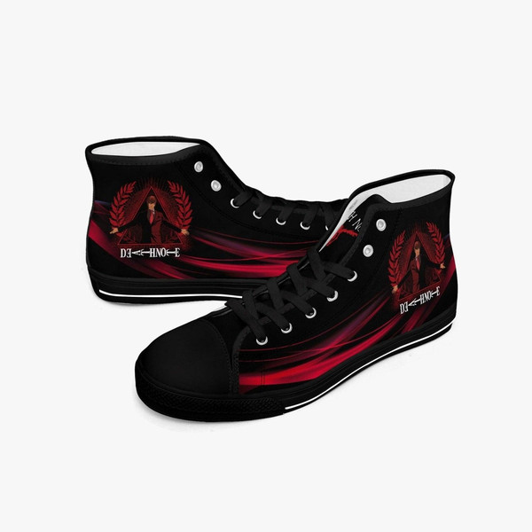 Death Note Kira Red Black High Canvas Shoes for Fan, Death Note Kira Red Black High Canvas Shoes Sneaker