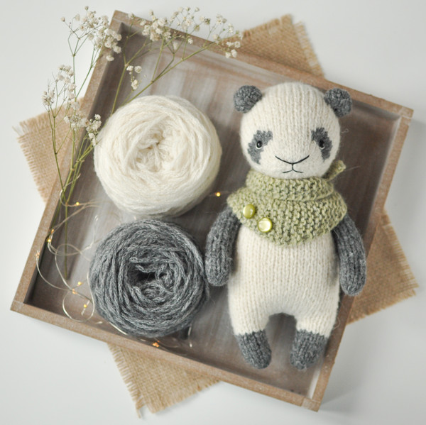 Panda bear knitting pattern, cute handmade panda toy 05.jpg