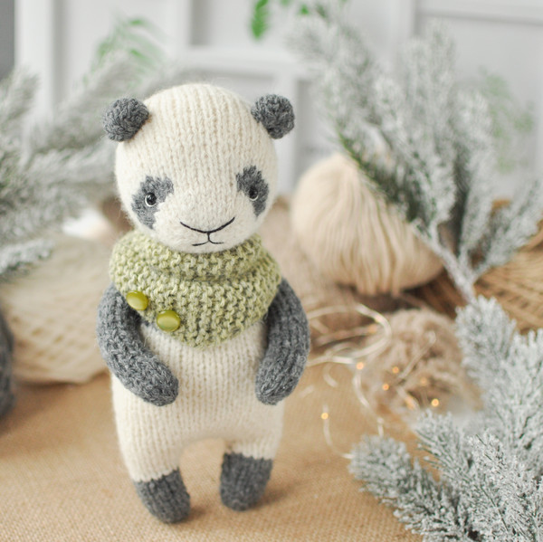 Panda bear knitting pattern, cute handmade panda toy 06.jpg