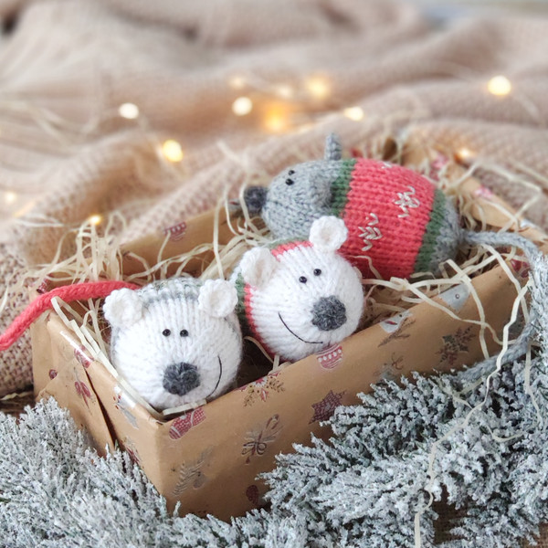 3 Christmas tree mouse knitting pattern, stuffed mouse toy 01.jpg