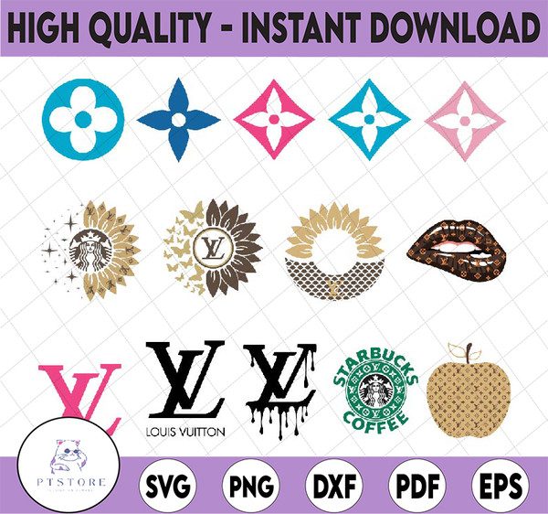 Louis Vuitton Logo SVG Cut File Cricut Clipart Dxf Eps Png