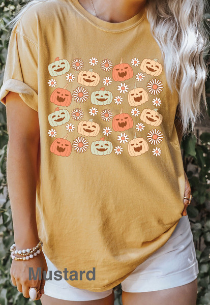 Comfort Colors® Vintage floral Pumpkins T-shirt, Pastel Pumpkins t-shirt, Cute shirt for fall, cute Halloween shirt,  iprintasty halloween - 6.jpg