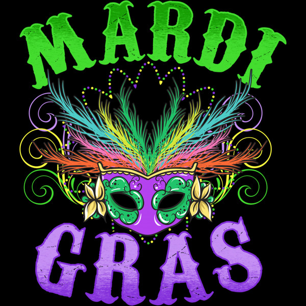 Mardi Gras Shirts Long Sleeve w Awesome Mask and Feathers.jpg