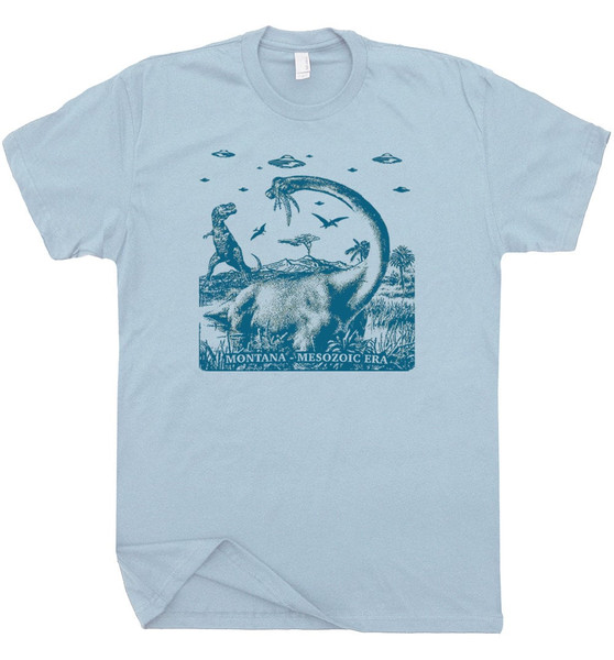 Montana Dinosaur Shirts Weird UFO Shirts Cool Dinosaur T Shirts for Men Women Vintage Jurassic TShirt Park T Rex Shirt Flying Saucer Tee - 2.jpg